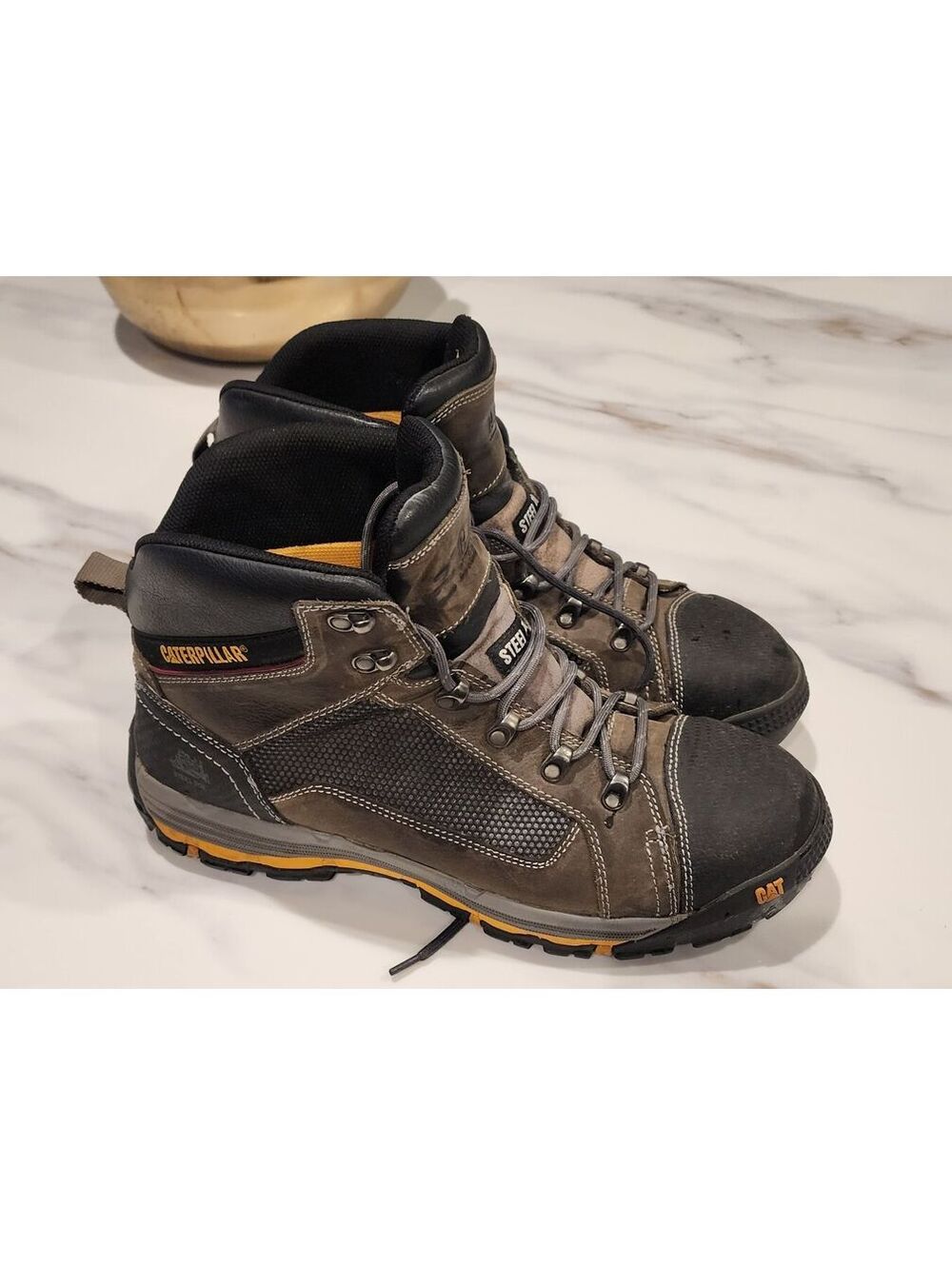 CAT Caterpillar Convex ST SRX Steel Toe Work Boots Brown Men's Size 14 EH